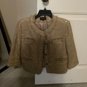 Blazer. Tan with sequins. Size 12 p.
